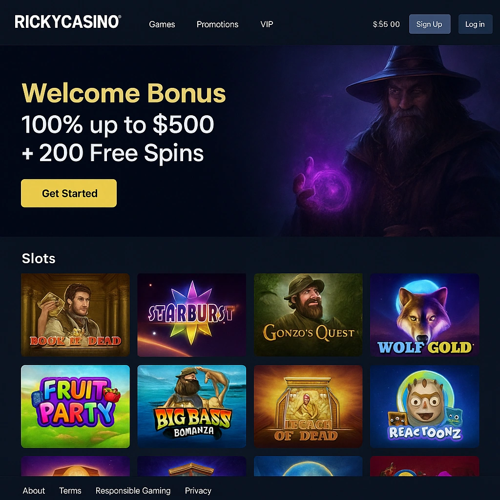 Rickycasino interface